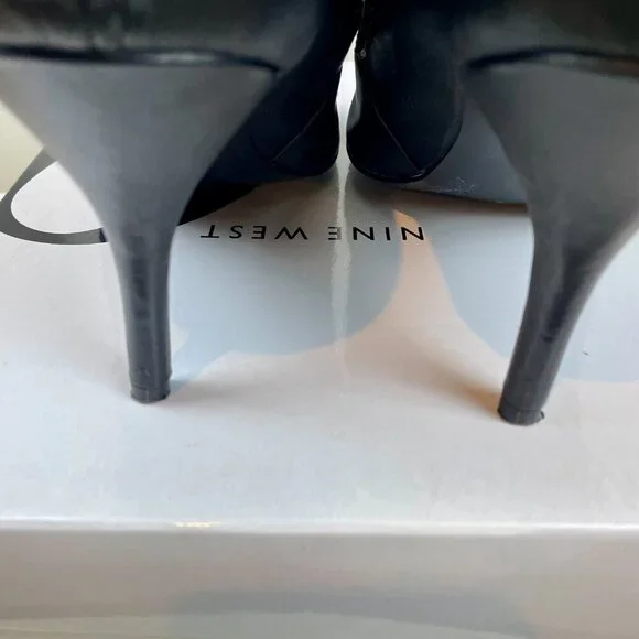 Nine west Black open toe heel Size 9.5 - Picture 3 of 10